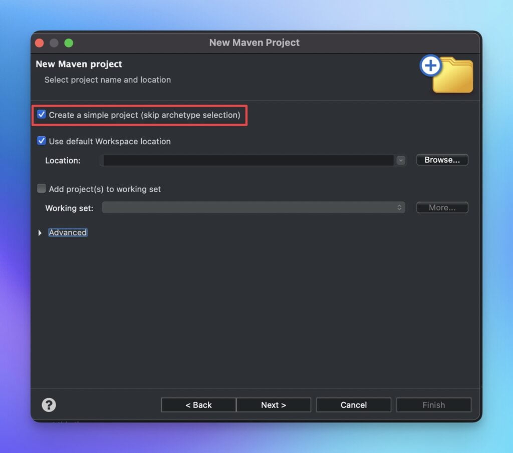 eclipse-check-the-create-a-simple-project-box