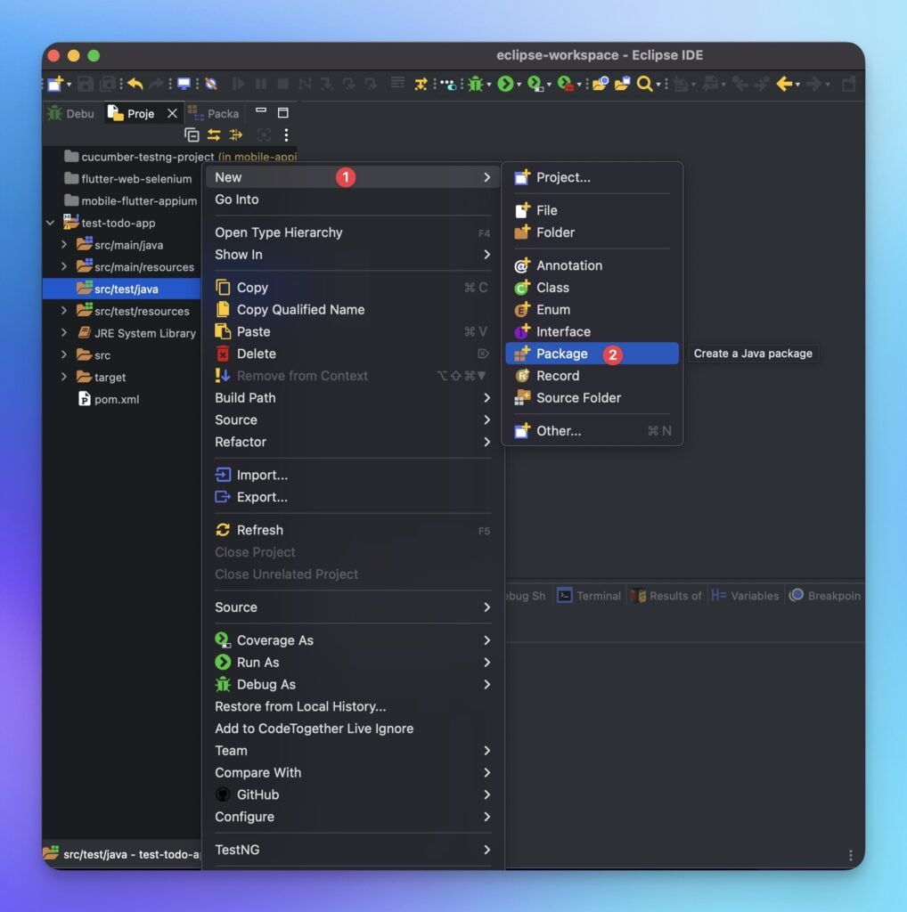 create-new-package-store-test-files