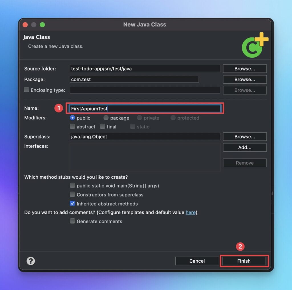 setting-the-class-name-as-firstappiumtest