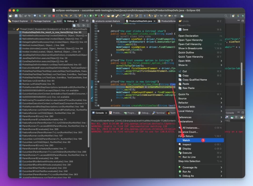 Eclipse: Debug As Add Variable To Watchlist