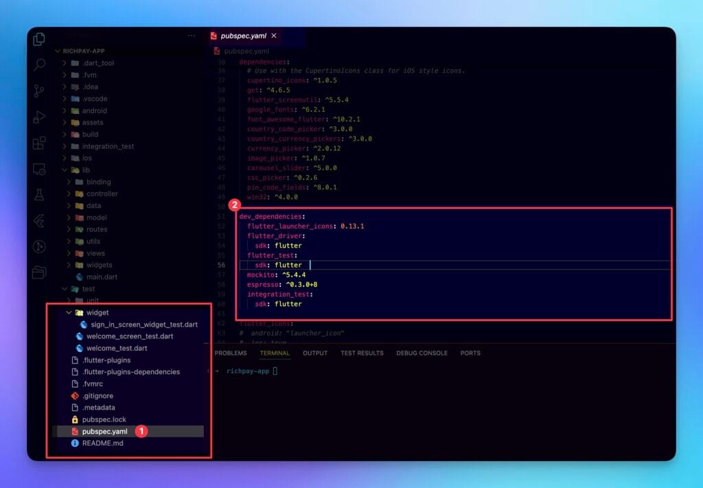 Flutter Pubspec Setup