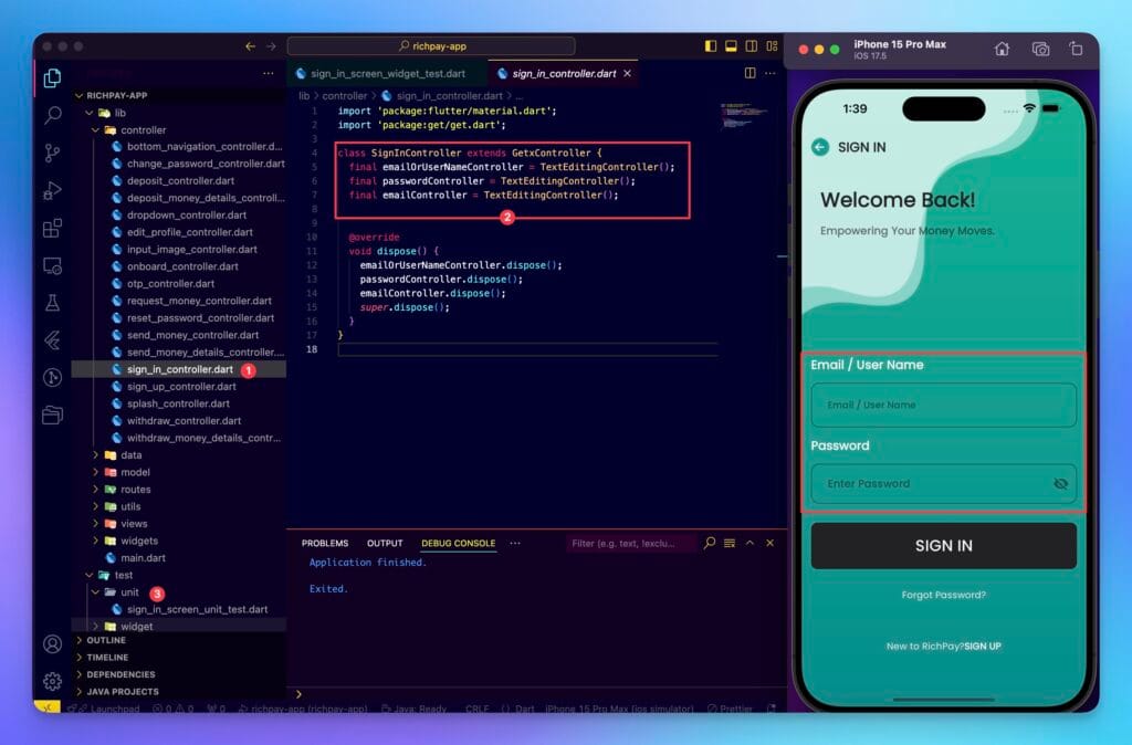 Flutter SigninScreen Controller
