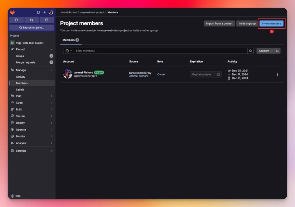 gitlab-project-manage-members-invite-members