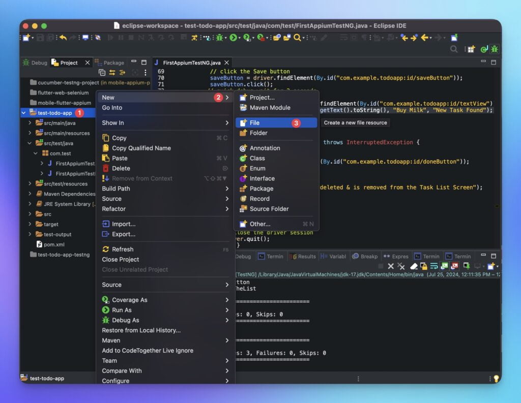 appium-testng-create-new-file