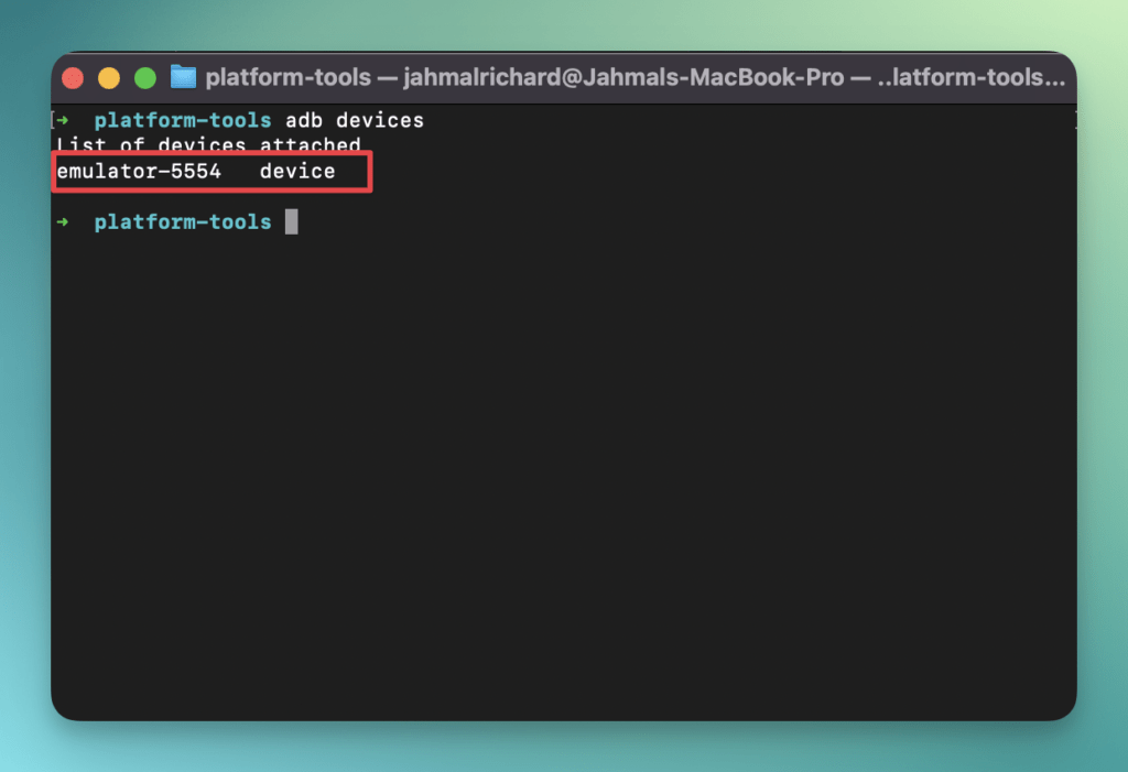 terminal-platform-tools-adb-devices-found