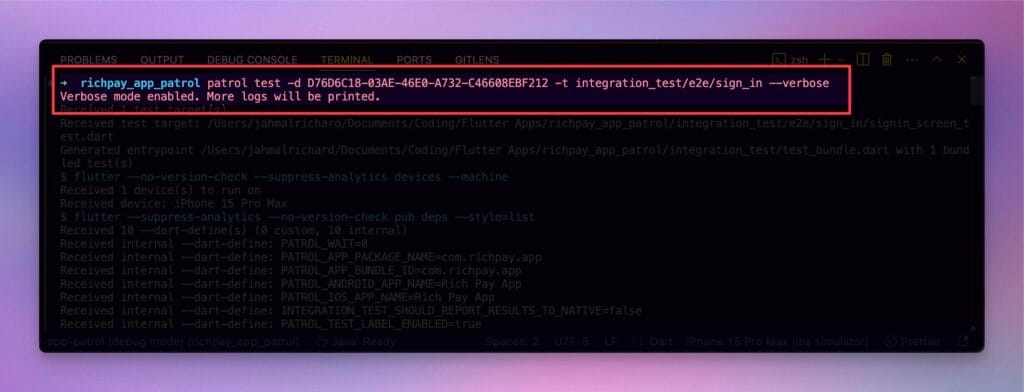 Patrol Enable Verbose Mode