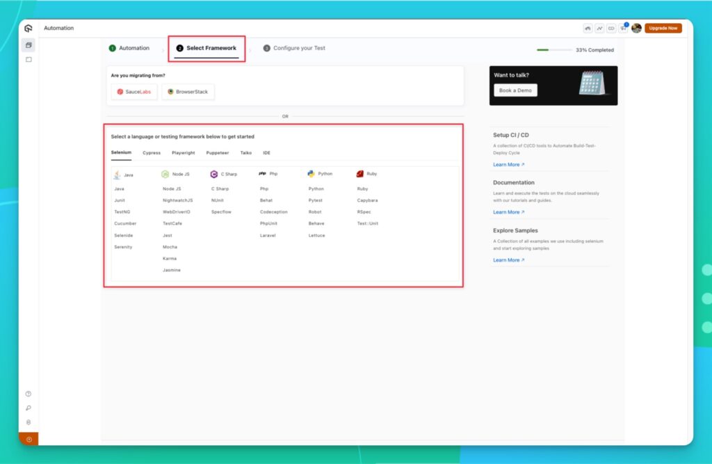 lambdatest-select-framework